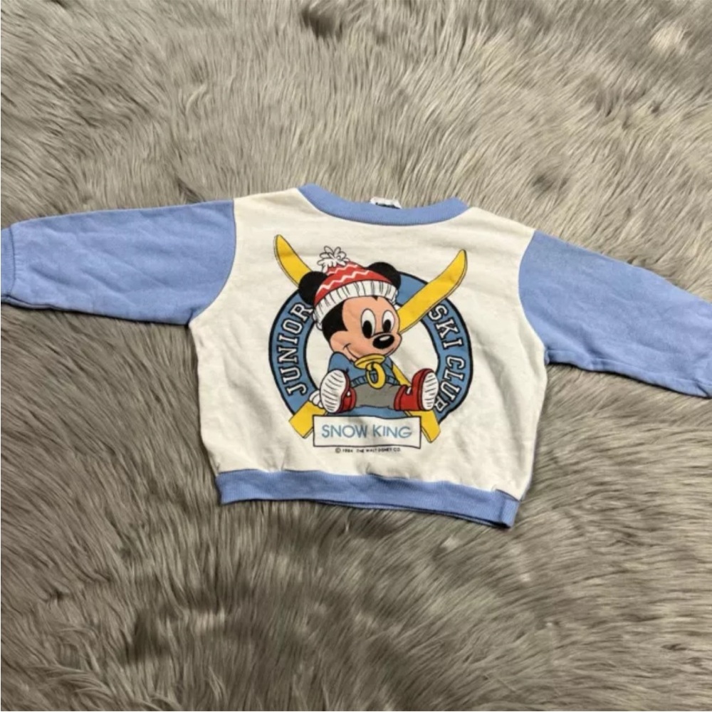 Vintage 80s Baby Disney Mickey Mouse Ski Club Snow King Sweater